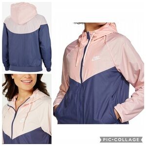 Nike Hooded Jacket Mesh Lined Color block Full Zip Windbreaker Women’s Small